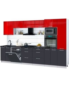 Кухонный гарнитур Интерлиния Мила Gloss 3.4-ПМ1