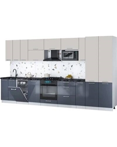 Кухонный гарнитур Интерлиния Мила Gloss 3.8-ПМ4