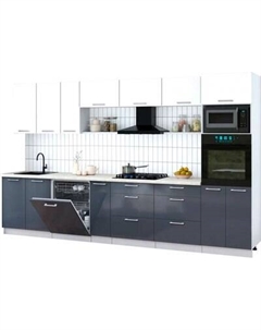 Кухонный гарнитур Интерлиния Мила Gloss 3.5-ПМ1-2