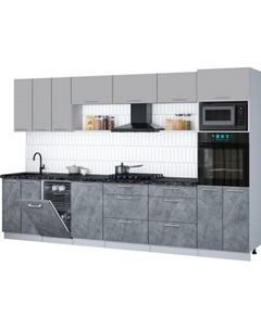 Кухонный гарнитур Интерлиния Мила Gloss 3.3-ПМ3