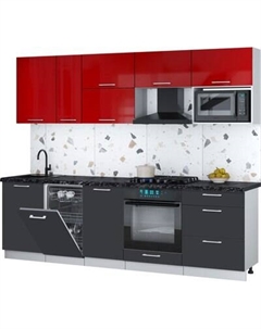 Кухонный гарнитур Интерлиния Мила Gloss 2.6-ПМ4