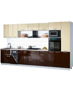 Кухонный гарнитур Интерлиния Мила Gloss 3.7-ПМ3