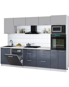 Кухонный гарнитур Интерлиния Мила Gloss 2.9-ПМ1