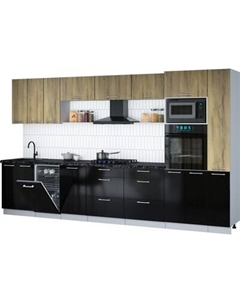 Кухонный гарнитур Интерлиния Мила Gloss 3.6-ПМ3