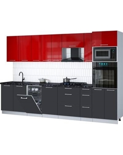 Кухонный гарнитур Интерлиния Мила Gloss 3.2-ПМ3