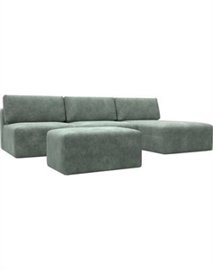 Комплект мягкой мебели Лига Диванов Лига-060 НПБ Лонг угол универсальный с пуфом / 129528 Лига диванов