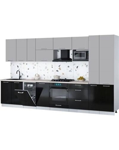 Кухонный гарнитур Интерлиния Мила Gloss 3.6-ПМ4