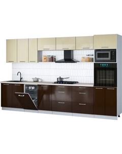 Кухонный гарнитур Интерлиния Мила Gloss 3.5-ПМ3