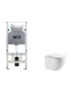 Унитаз подвесной с инсталляцией WeltWasser Amberg 506 ST + Merzbach 043 GL-WT + Amberg RD-CR Weltwasser