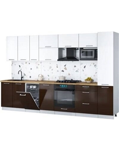 Кухонный гарнитур Интерлиния Мила Gloss 3.3-ПМ4