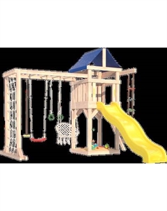 Игровой комплекс National Tree Company Fun Land с мод. сетка-рукоход, подв. креслом и качелями / ДКПМ-9 National tree company