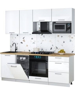 Кухонный гарнитур Интерлиния Мила Gloss 2.15-ПМ4
