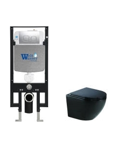 Унитаз подвесной с инсталляцией WeltWasser Amberg 497 + Merzbach 043 MT-BL + Amberg RD-CR Weltwasser