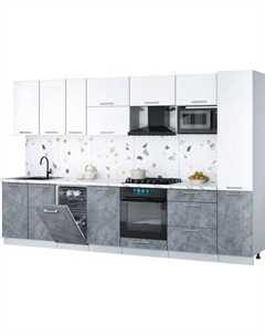 Кухонный гарнитур Интерлиния Мила Gloss 3.3-ПМ4