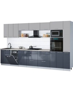 Кухонный гарнитур Интерлиния Мила Gloss 3.6-ПМ3