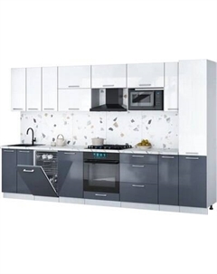 Кухонный гарнитур Интерлиния Мила Gloss 3.4-ПМ4