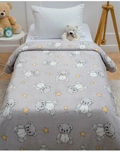 Плед Павлинка Медвежата серые 150x100