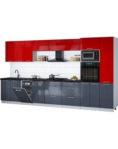 Кухонный гарнитур Интерлиния Мила Gloss 3.9-ПМ3