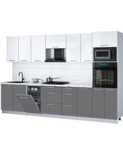 Кухонный гарнитур Интерлиния Мила Gloss 3.25-ПМ3