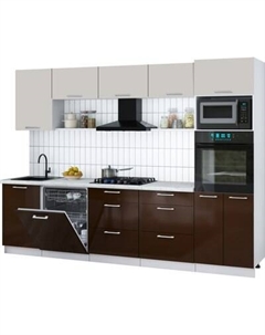 Кухонный гарнитур Интерлиния Мила Gloss 2.9-ПМ1