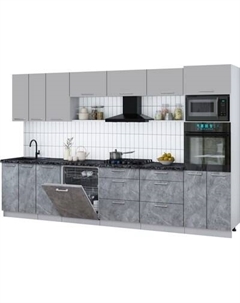 Кухонный гарнитур Интерлиния Мила Gloss 3.4-ПМ1-2