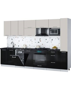 Кухонный гарнитур Интерлиния Мила Gloss 3.2-ПМ4