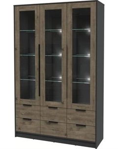 Шкаф с витриной Интерлиния Концепт КТ-ШВ3 с подсветкой