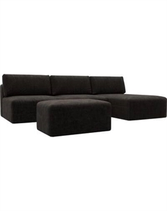 Комплект мягкой мебели Лига Диванов Лига-060 НПБ Лонг угол универсальный с пуфом / 129530 Лига диванов