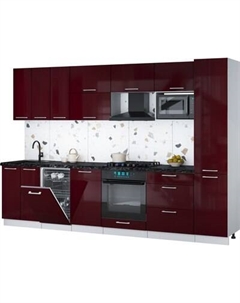 Кухонный гарнитур Интерлиния Мила Gloss 3.1-ПМ4