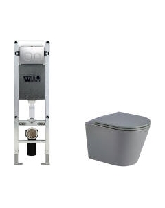 Унитаз подвесной с инсталляцией WeltWasser Amberg 350 ST + Salzbach 041 MT-GR + Amberg RD-MT CR Weltwasser