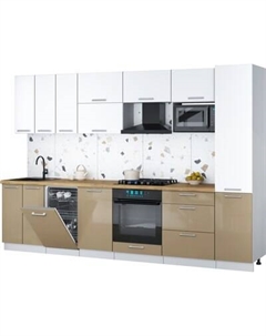 Кухонный гарнитур Интерлиния Мила Gloss 3.1-ПМ4