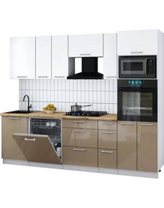 Кухонный гарнитур Интерлиния Мила Gloss 2.6-ПМ1