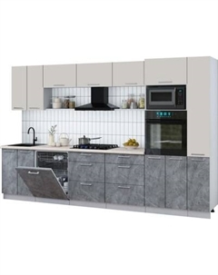 Кухонный гарнитур Интерлиния Мила Gloss 3.3-ПМ1