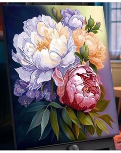 Картина по номерам Флюид Цветущие яркие пионы 40x50 / SHR0585