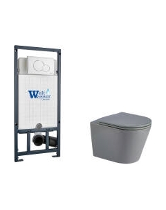 Унитаз подвесной с инсталляцией WeltWasser Marberg 507 + Salzbach 041 MT-GR + Mar 507 RD GL-WT Weltwasser