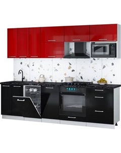 Кухонный гарнитур Интерлиния Мила Gloss 2.7-ПМ4