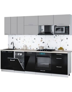 Кухонный гарнитур Интерлиния Мила Gloss 2.7-ПМ4