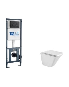Унитаз подвесной с инсталляцией WeltWasser Marberg 410 + Rotbach 004 GL-WT + Mar 410 RD MT-BL Weltwasser
