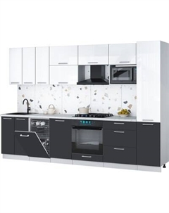 Кухонный гарнитур Интерлиния Мила Gloss 3.1-ПМ4