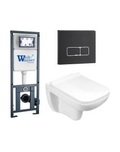 Унитаз подвесной с инсталляцией WeltWasser Marberg 410 + Kehlbach 004 GL-WT + Mar 410 SE MT-BL Weltwasser