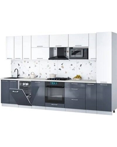 Кухонный гарнитур Интерлиния Мила Gloss 3.4-ПМ4