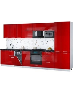 Кухонный гарнитур Интерлиния Мила Gloss 3.6-ПМ4