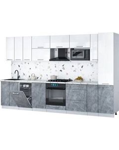 Кухонный гарнитур Интерлиния Мила Gloss 3.4-ПМ4