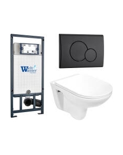 Унитаз подвесной с инсталляцией WeltWasser Marberg 507 + Baarbach 004 GL-WT + Mar 507 RD MT-BL Weltwasser