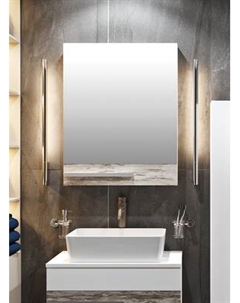 Шкаф с зеркалом для ванной Runo Вудлайн 60 правый