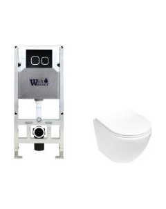 Унитаз подвесной с инсталляцией WeltWasser Amberg 506 ST + Merzbach 043 MT-WT + Amberg RD-BL Weltwasser