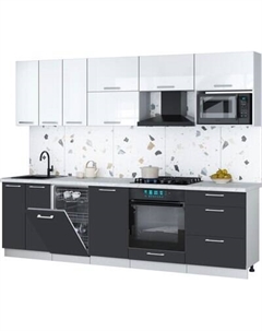 Кухонный гарнитур Интерлиния Мила Gloss 2.7-ПМ4