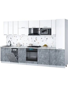 Кухонный гарнитур Интерлиния Мила Gloss 3.4-ПМ4