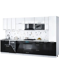 Кухонный гарнитур Интерлиния Мила Gloss 3.4-ПМ4