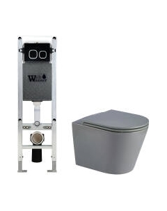 Унитаз подвесной с инсталляцией WeltWasser Amberg 350 ST + Salzbach 043 MT-GR + Amberg RD-BL Weltwasser